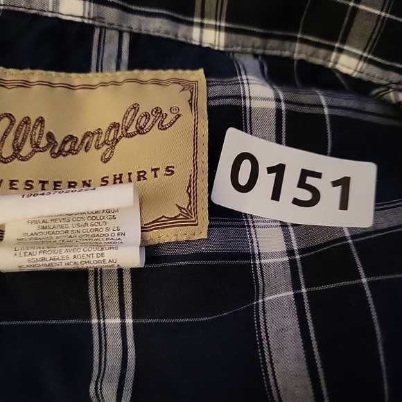 Wrangler mens western wear long sleeve navy plaid 2XL - Picture 7 of 7
